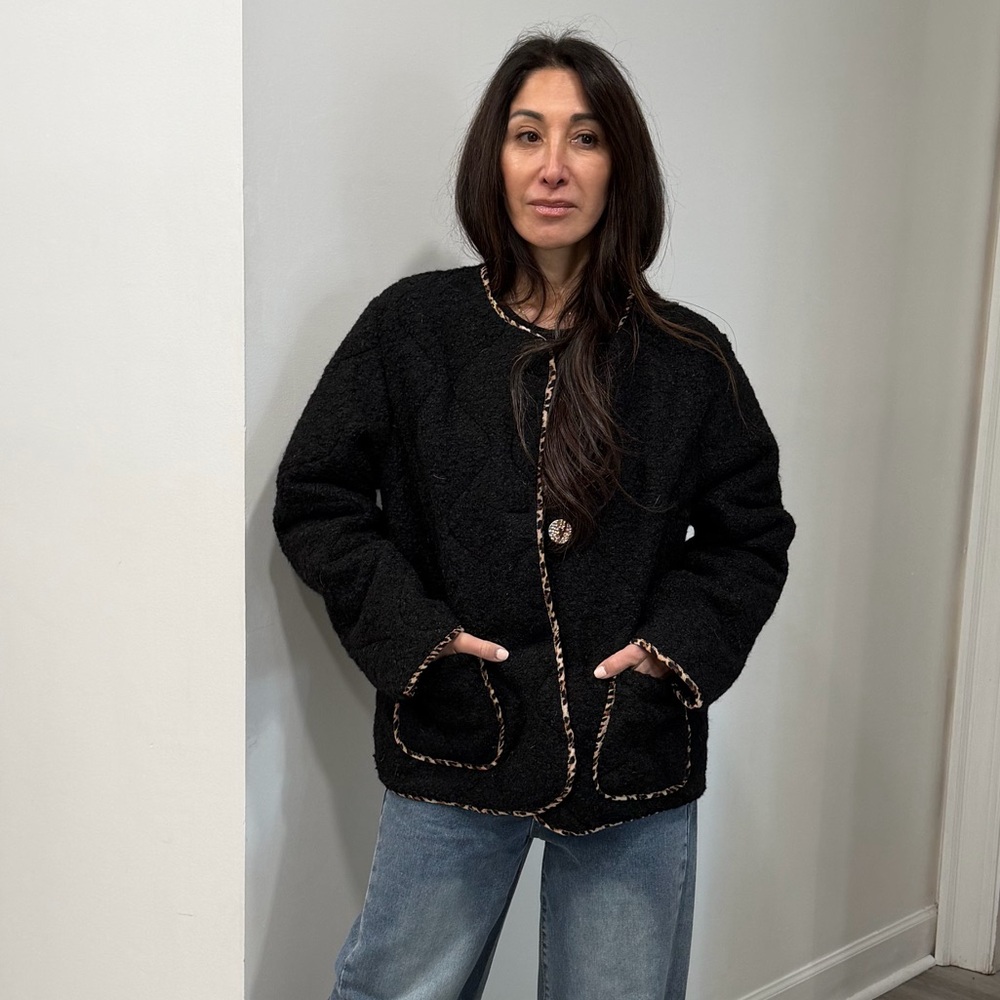 MADE IN ITALY FABULOUS Jacket with Leopard Trim